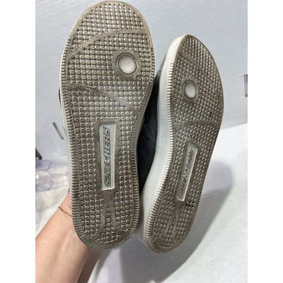 Sketchers micro leather Madison Ave grey bow slip on shoe women size 6 - Picture 7 of 9